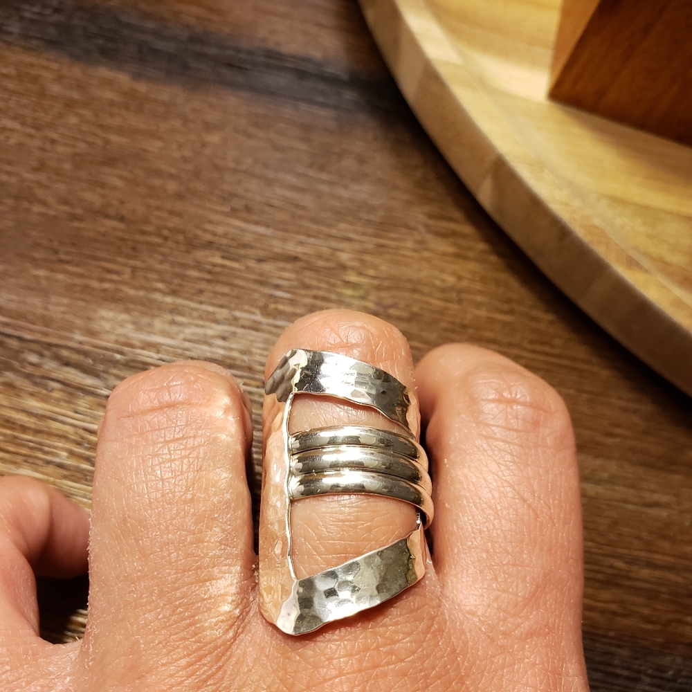 Sterling Silver Modernist Ring - image 5